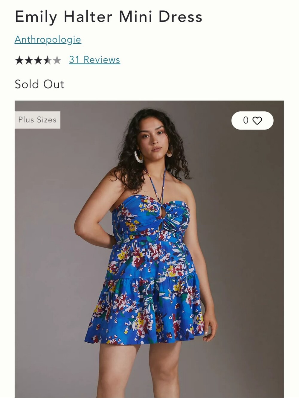 Anthropologie Emily Halter Mini Dress